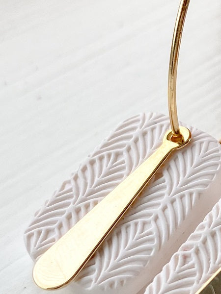 The Leslie in Ivory on Gold Hoops